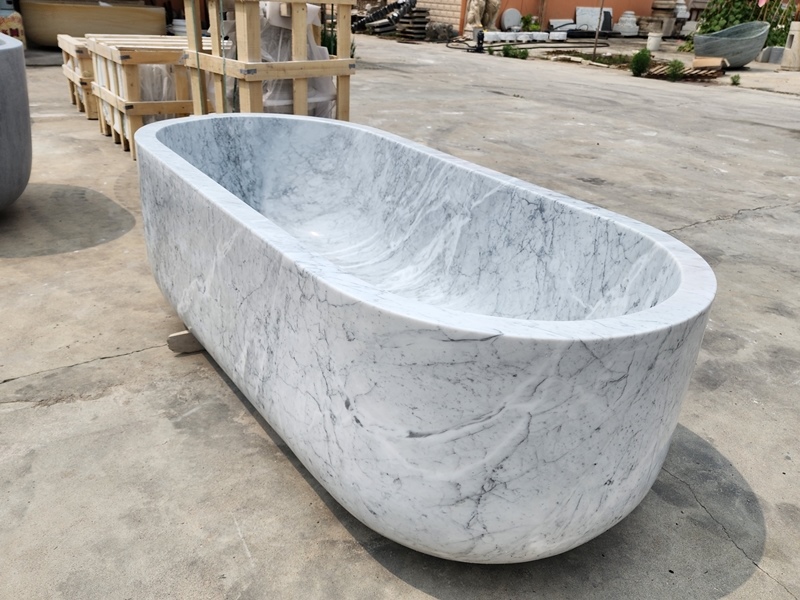 Carara White Marble Bathtub